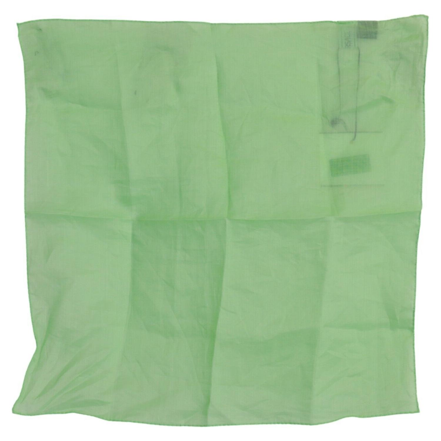 Versace Apple Green Linen Square Foulard Head Wrap Scarf