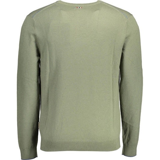 Napapijri Green Woolen Embroidered Sweater Napapijri