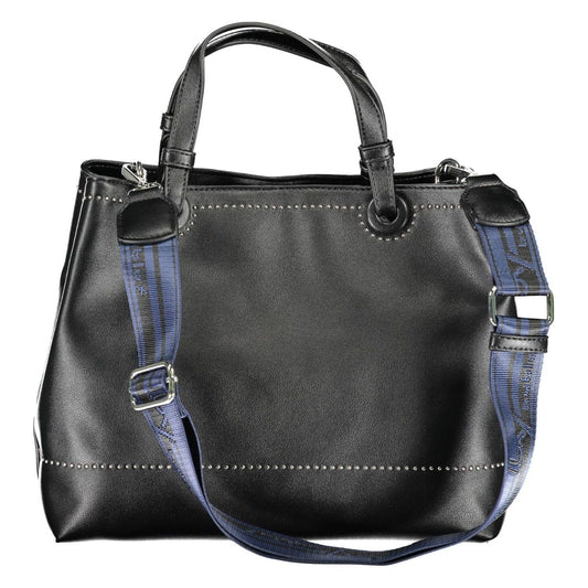 Elegant Black Two-Compartment Handbag