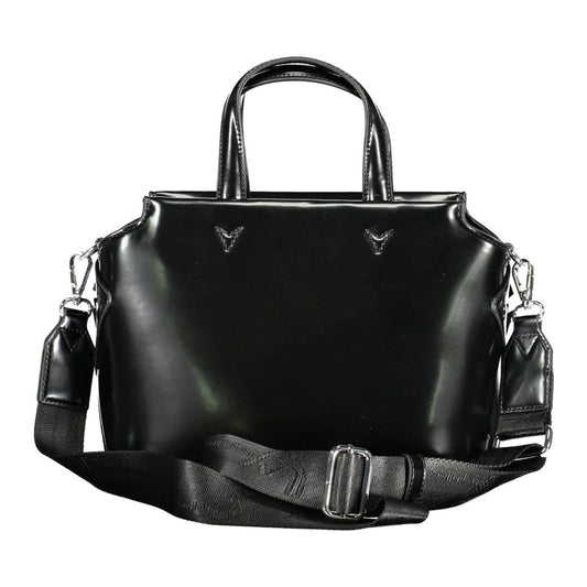 Elegant Black Two-Handle Bag with Contrasting Details