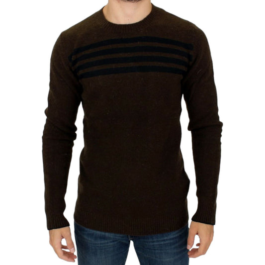 Costume National | Elegant Crewneck Striped Sweater Pullover| McRichard Designer Brands   