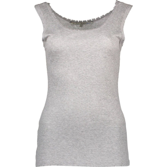 Chic Gray Wide Shoulder Tank with Logo