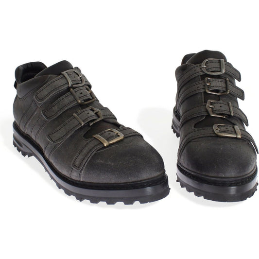 Dolce & GabbanaElegant Gray Leather Ankle BootsMcRichard Designer Brands£499.00