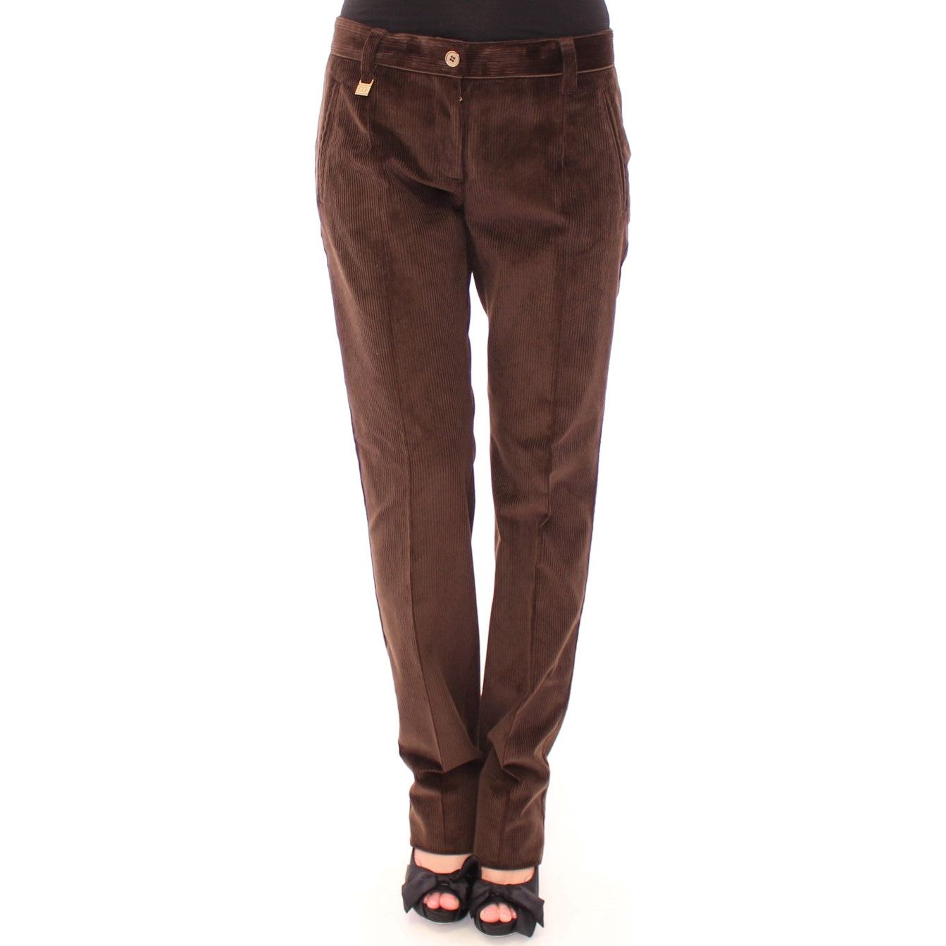 Elegant Brown Cotton Trousers