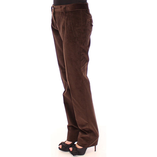 Elegant Brown Cotton Trousers