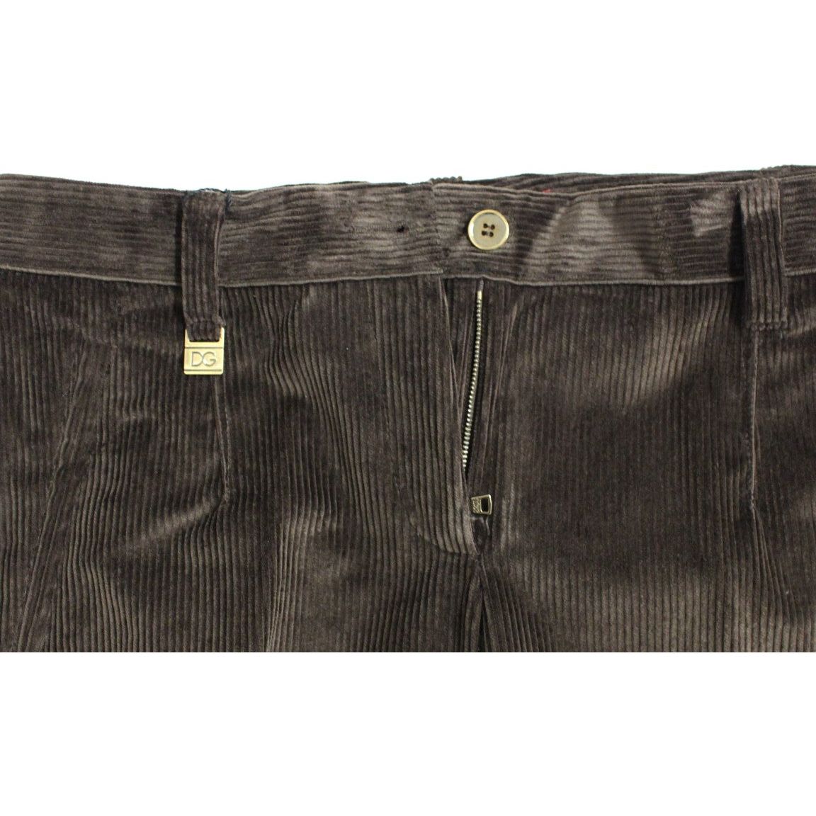 Elegant Brown Cotton Trousers