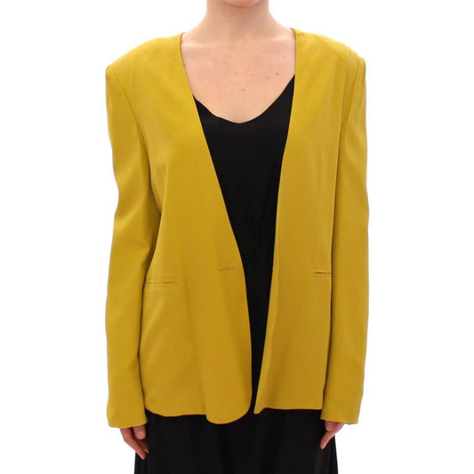 Elegant Mustard Silk Blend Jacket