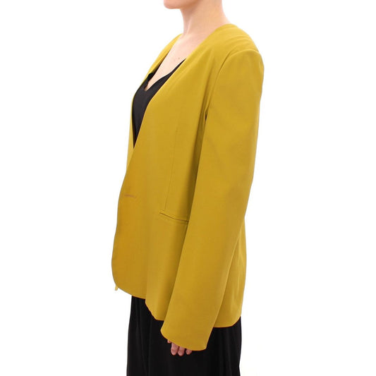 Elegant Mustard Silk Blend Jacket