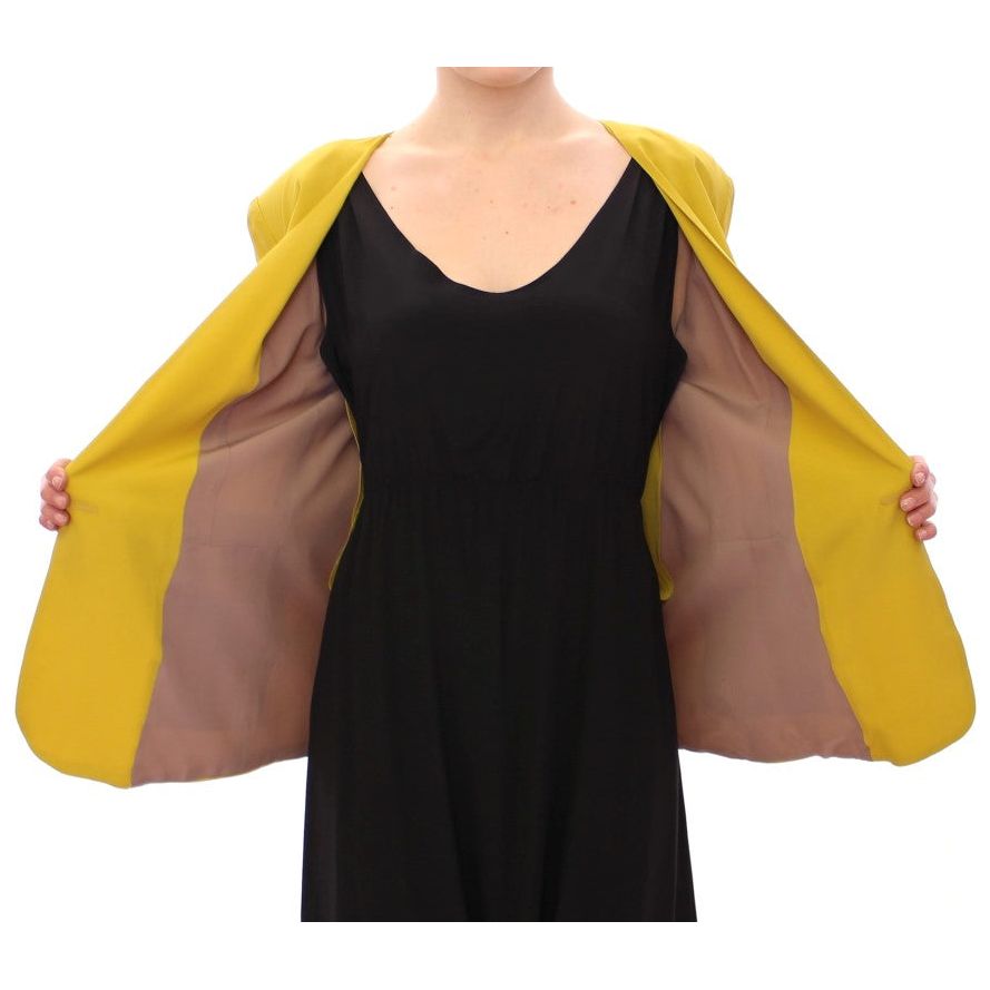 Elegant Mustard Silk Blend Jacket