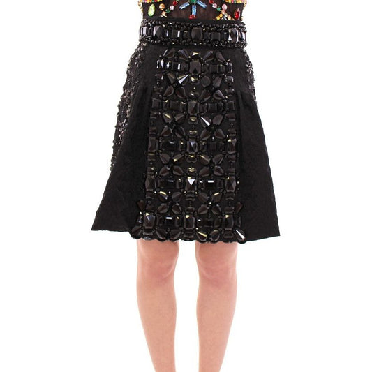 Black Crystal Embellished Masterpiece Skirt