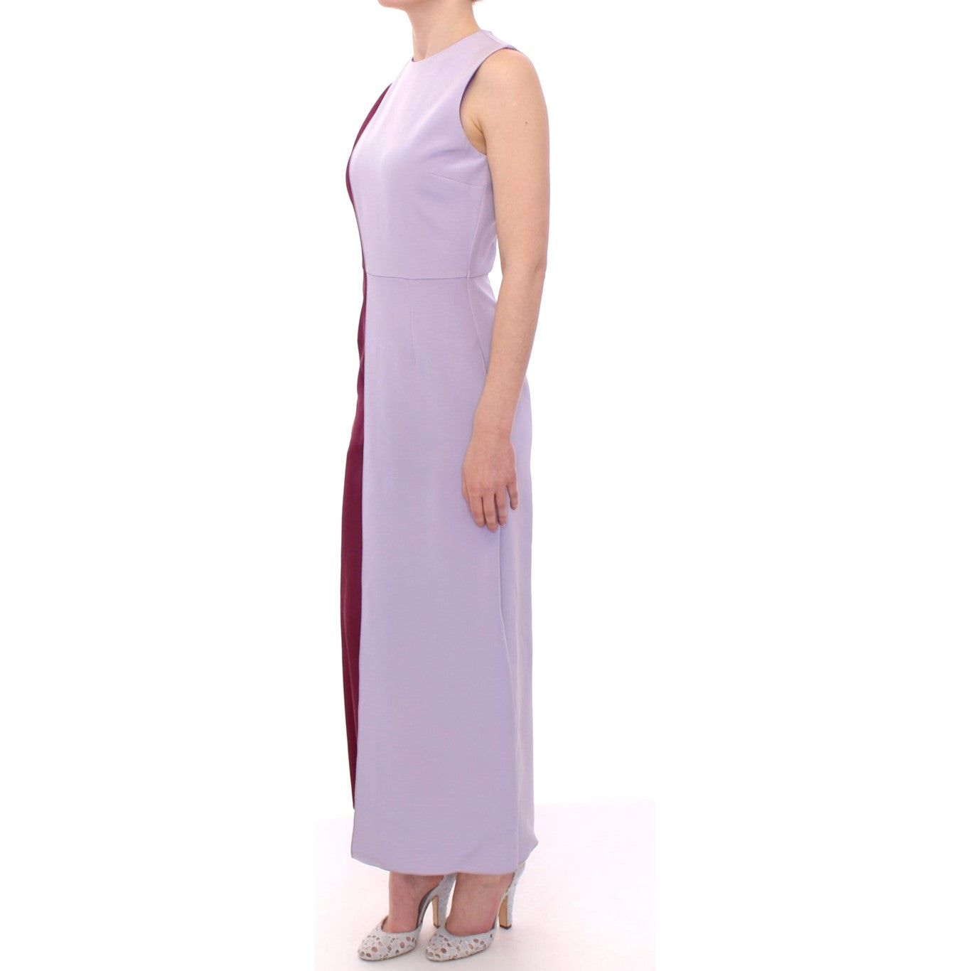 Elegant Long Silk Gown in Lavender