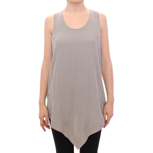 Elegant Gray Viscose Top – Timeless Style