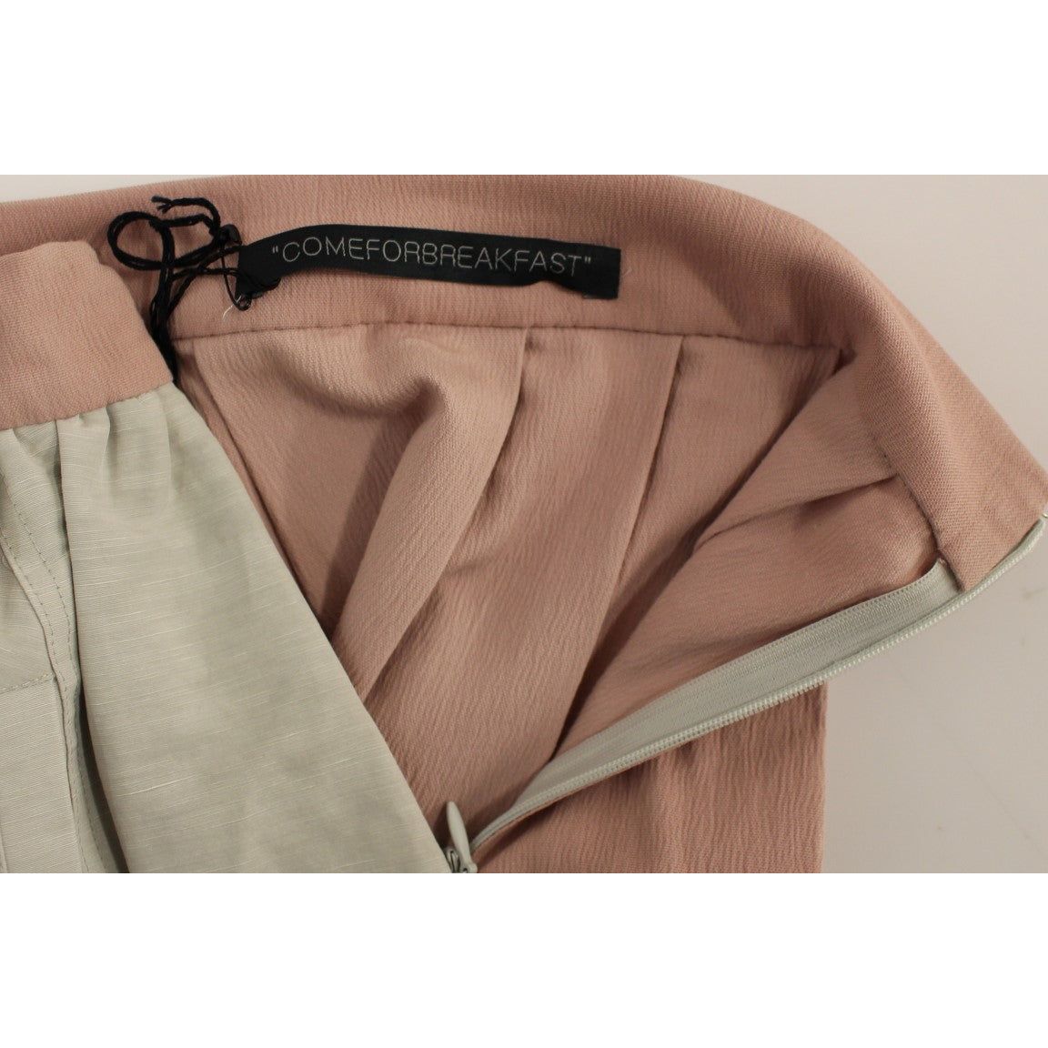 Elegant Pleated Knee-length Skirt in Pink and Gray