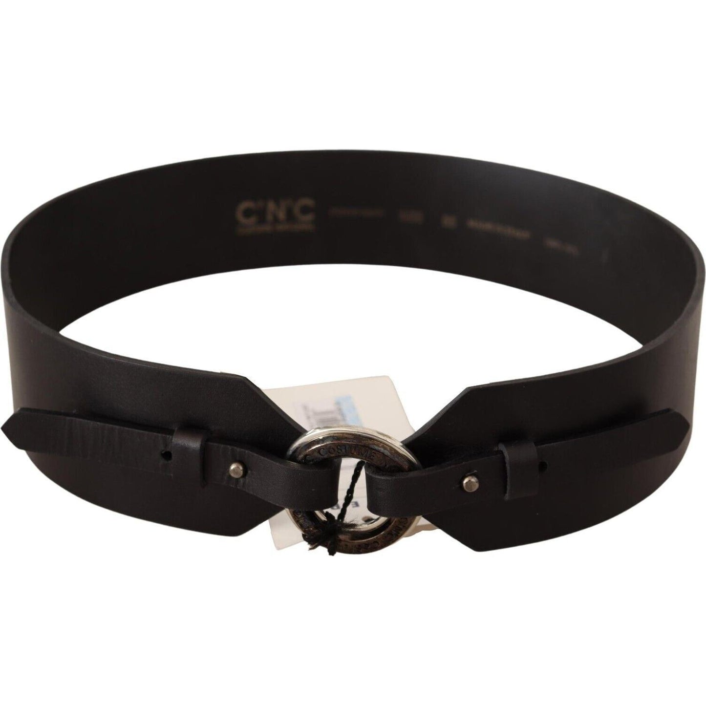 Chic Leather Fashion Belt with Silver-Tone Buckle