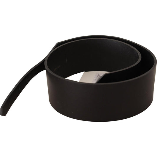 Costume National Chic Leather Fashion Belt with Silver-Tone Buckle Costume National