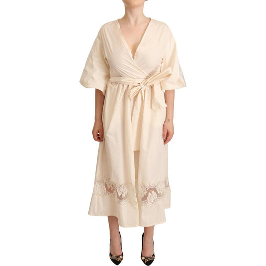 Elegant Off White Maxi Wrap Dress