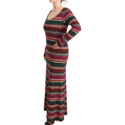 Multicolor Striped Long Sleeve Sheath Dress