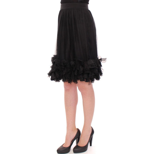 Elegant Silk Black Skirt for Evenings