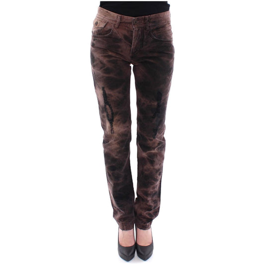 Elegant Brown Cotton Trousers