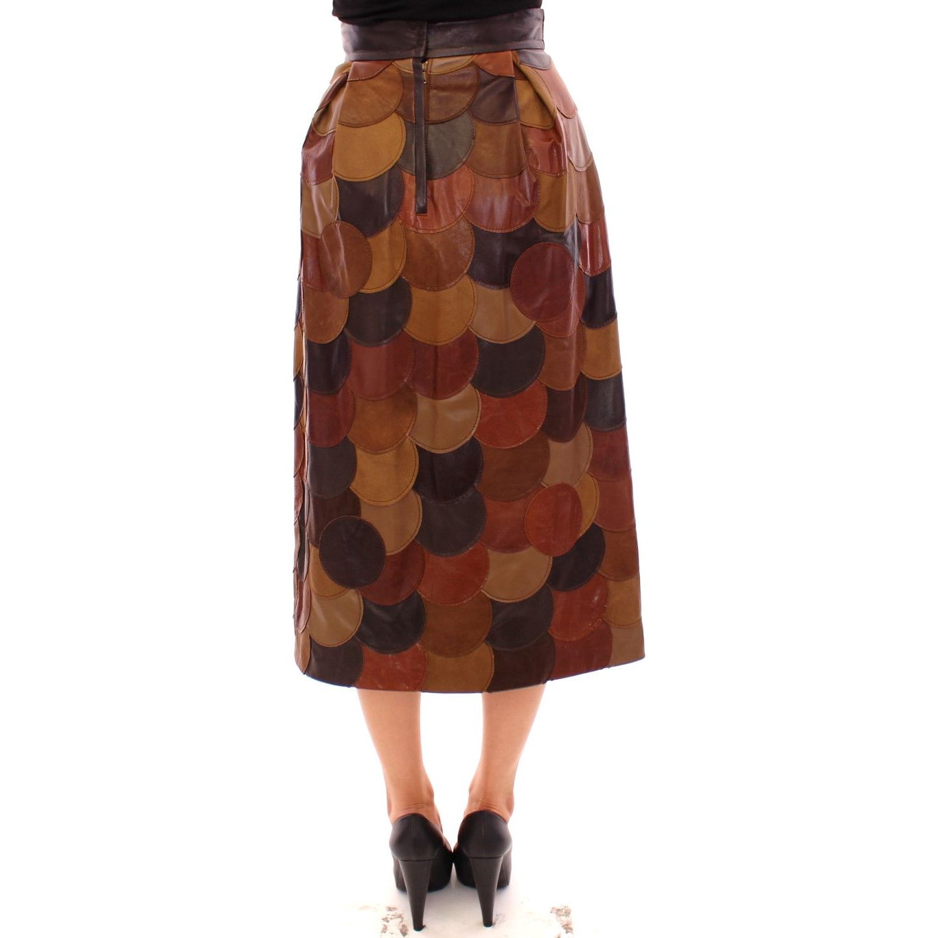 Elegant Leather Patchwork Skirt