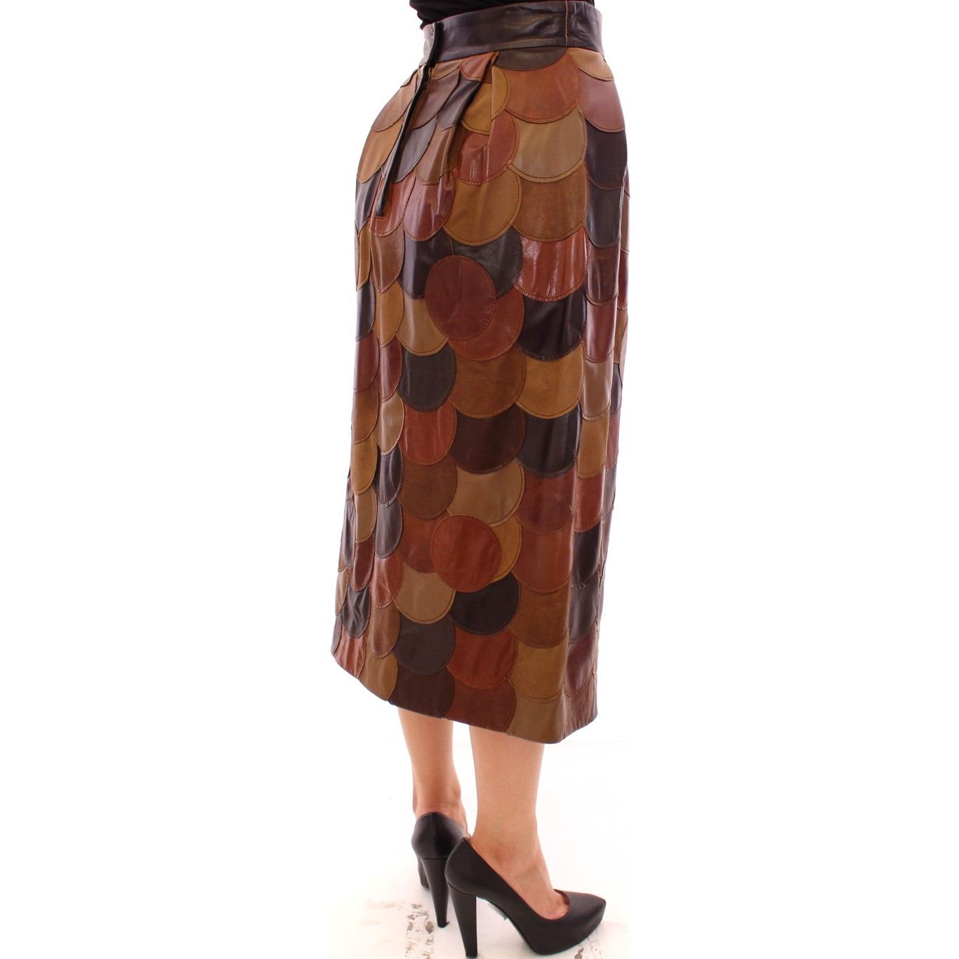 Elegant Leather Patchwork Skirt