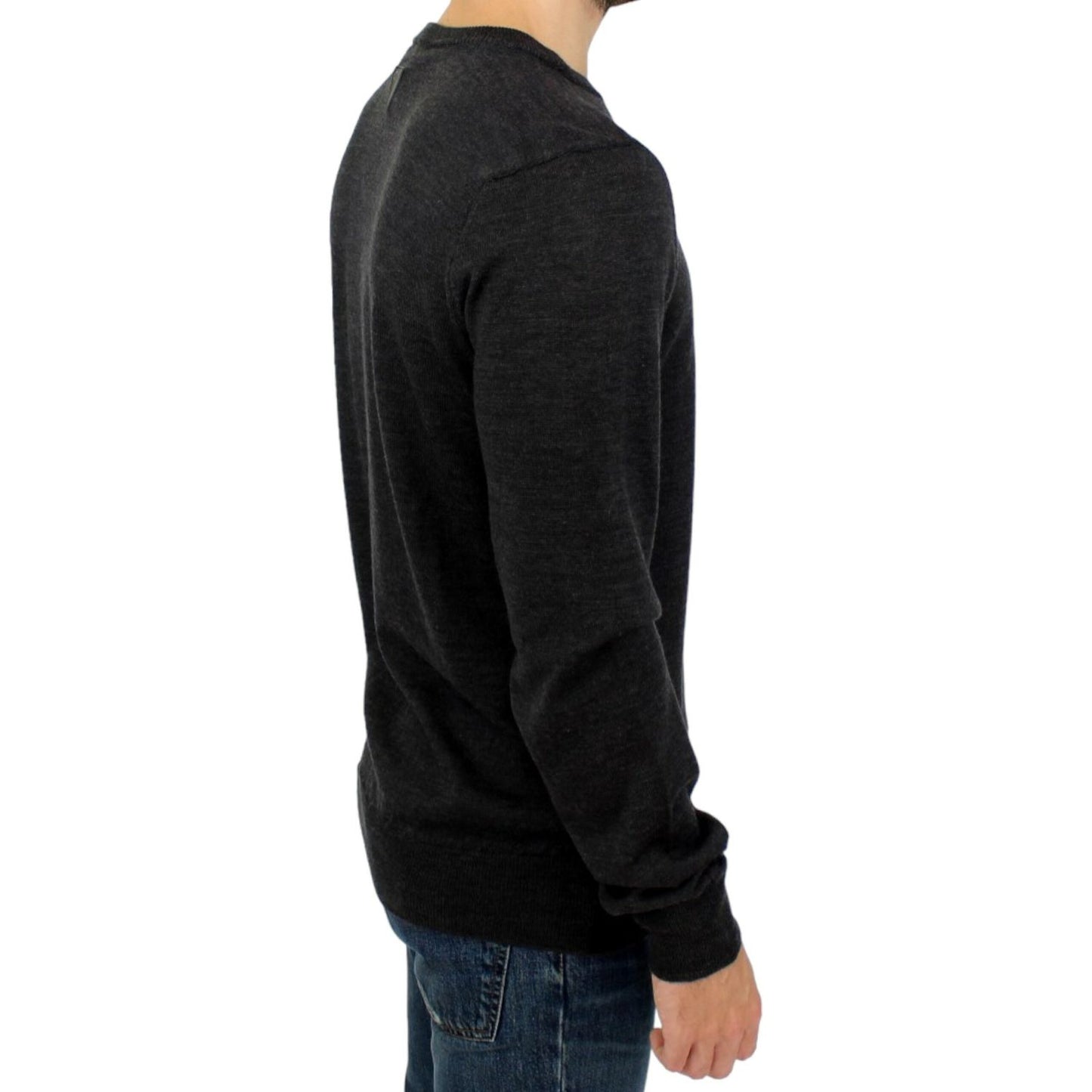 Costume National Elegant Gray Crewneck Sweater Pullover gray-crewneck-pullover-sweater