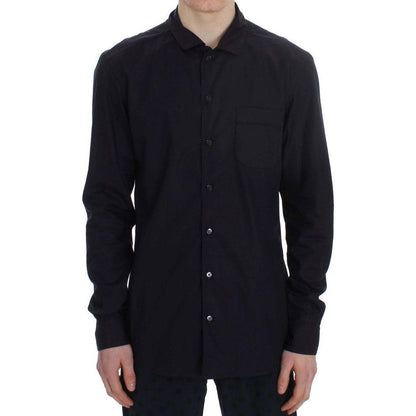 Dolce & Gabbana Purple Striped Cotton Pajama Lounge Shirt