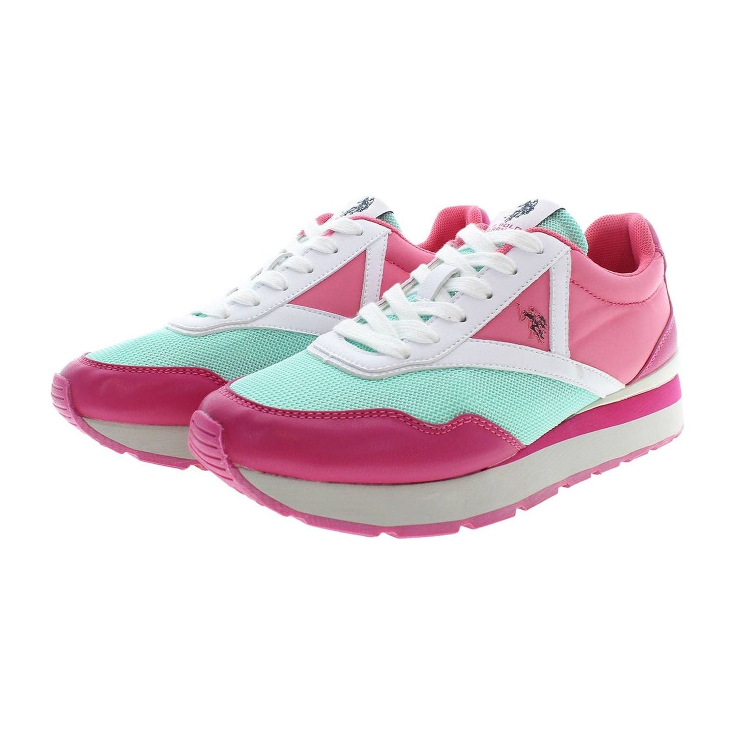 Chic Pink Lace-up Sports Sneakers