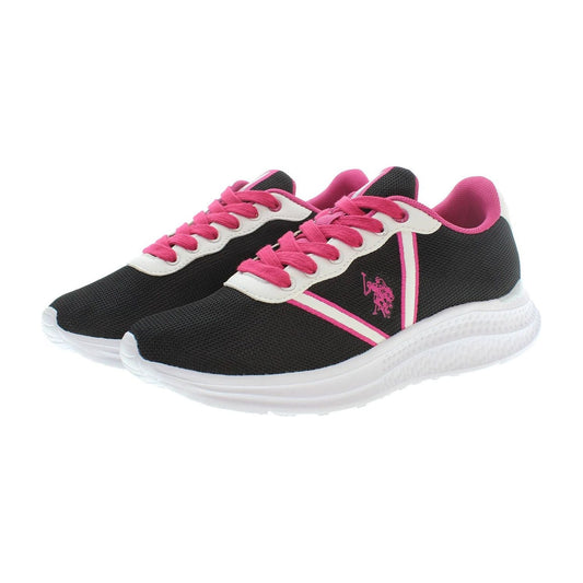 Chic Black Lace-Up Sports Sneakers