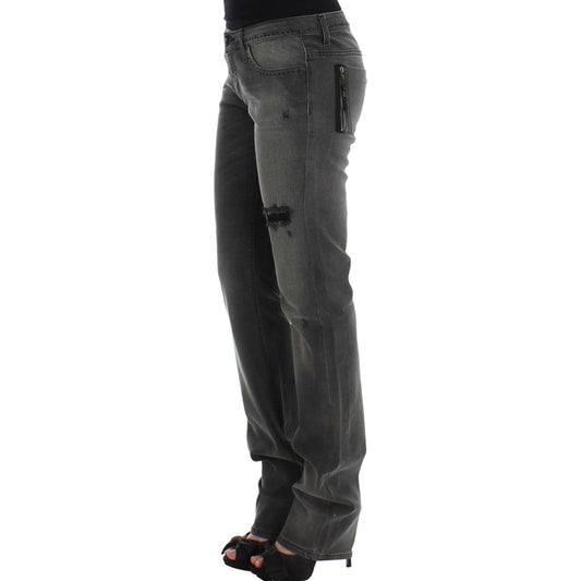 Costume National Chic Gray Straight Leg Denim Delight gray-straight-leg-jeans