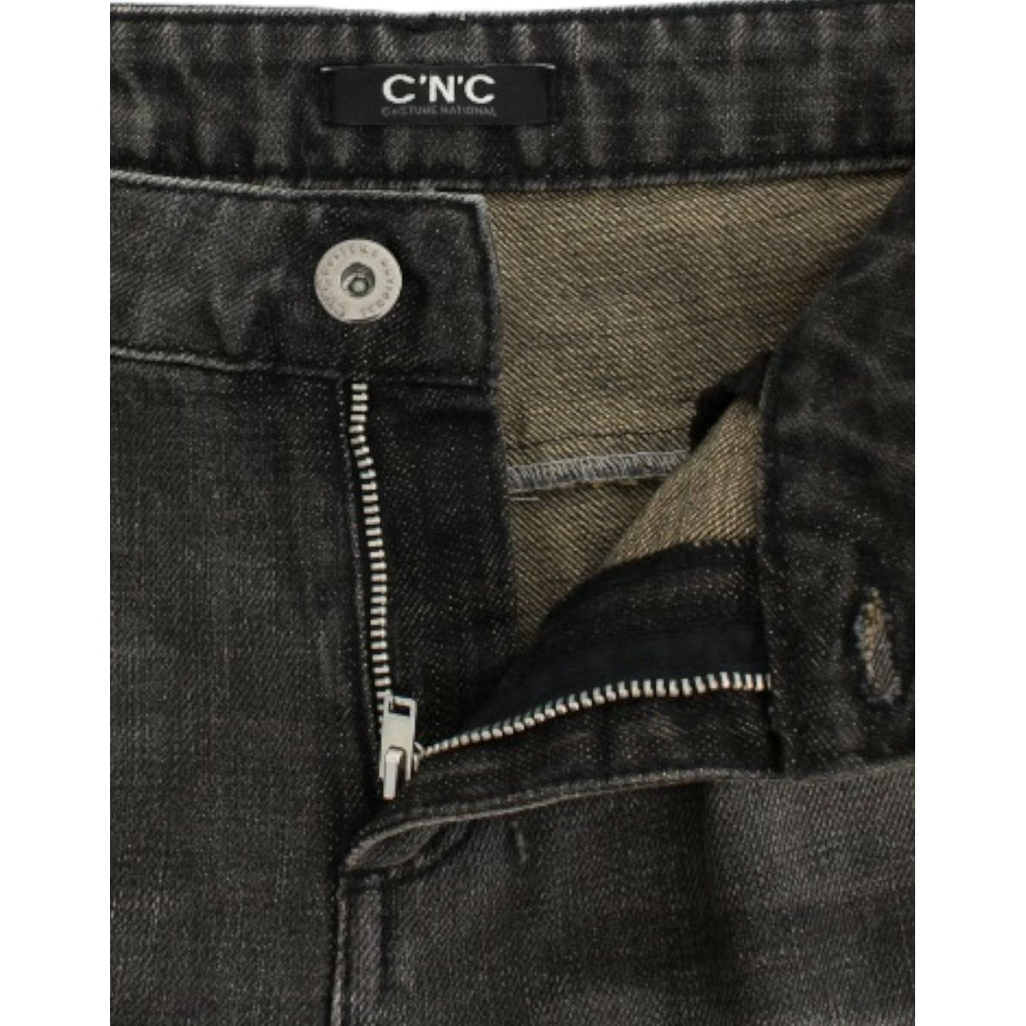 Costume National Sleek Gray Straight Leg Distressed Jeans gray-distressed-jeans