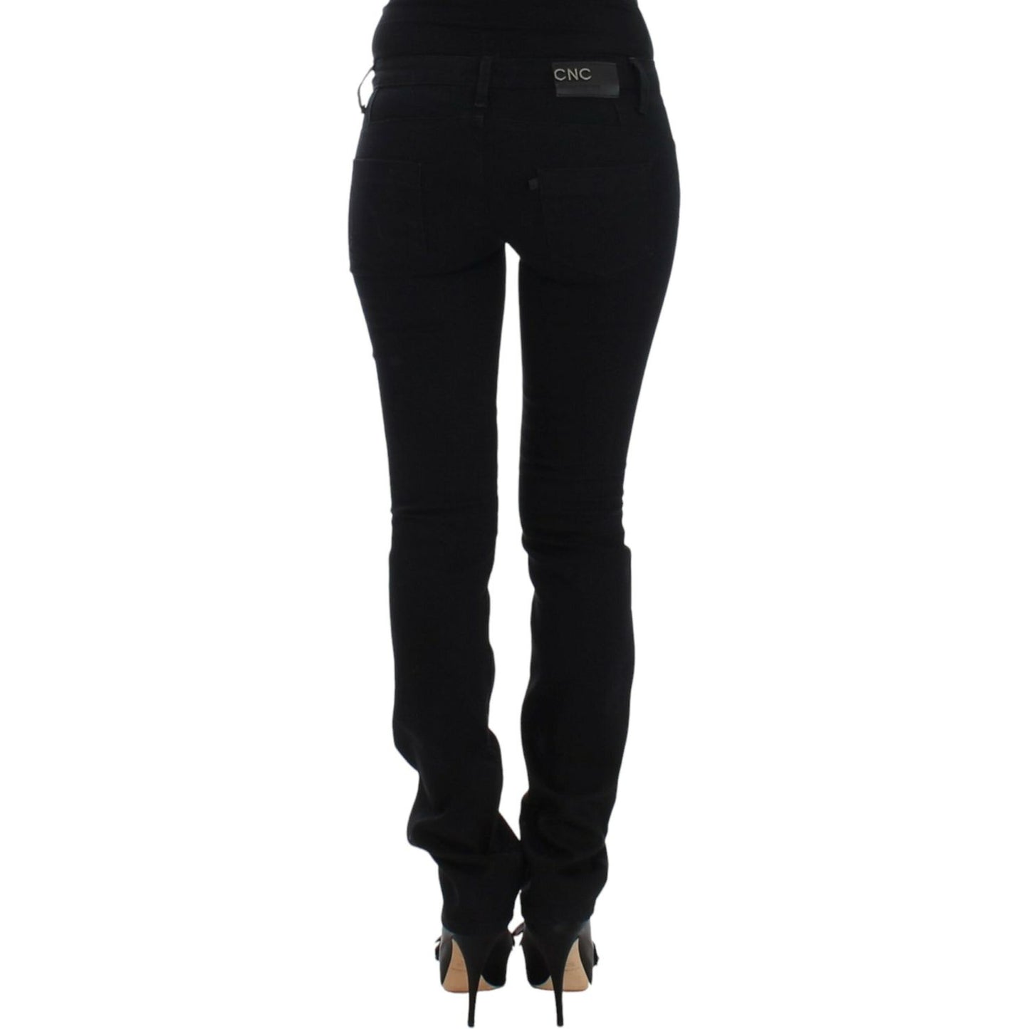 Costume National | Elegant Black Straight Leg Jeans| McRichard Designer Brands   