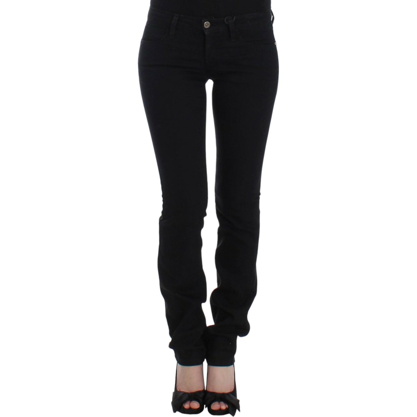 Costume National Elegant Black Straight Leg Jeans Jeans & Pants black-straight-leg-jeans