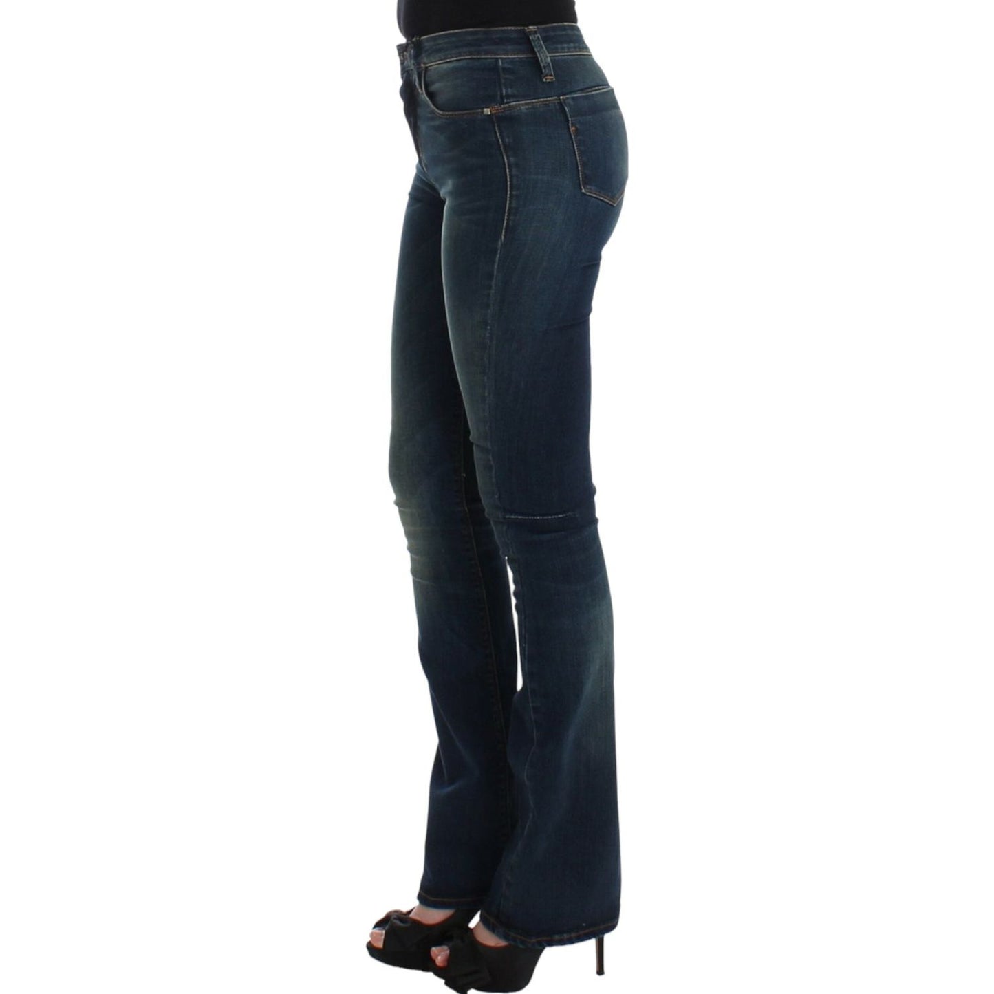 Costume National Chic Blue Straight Leg Designer Jeans blue-straight-leg-jeans-1