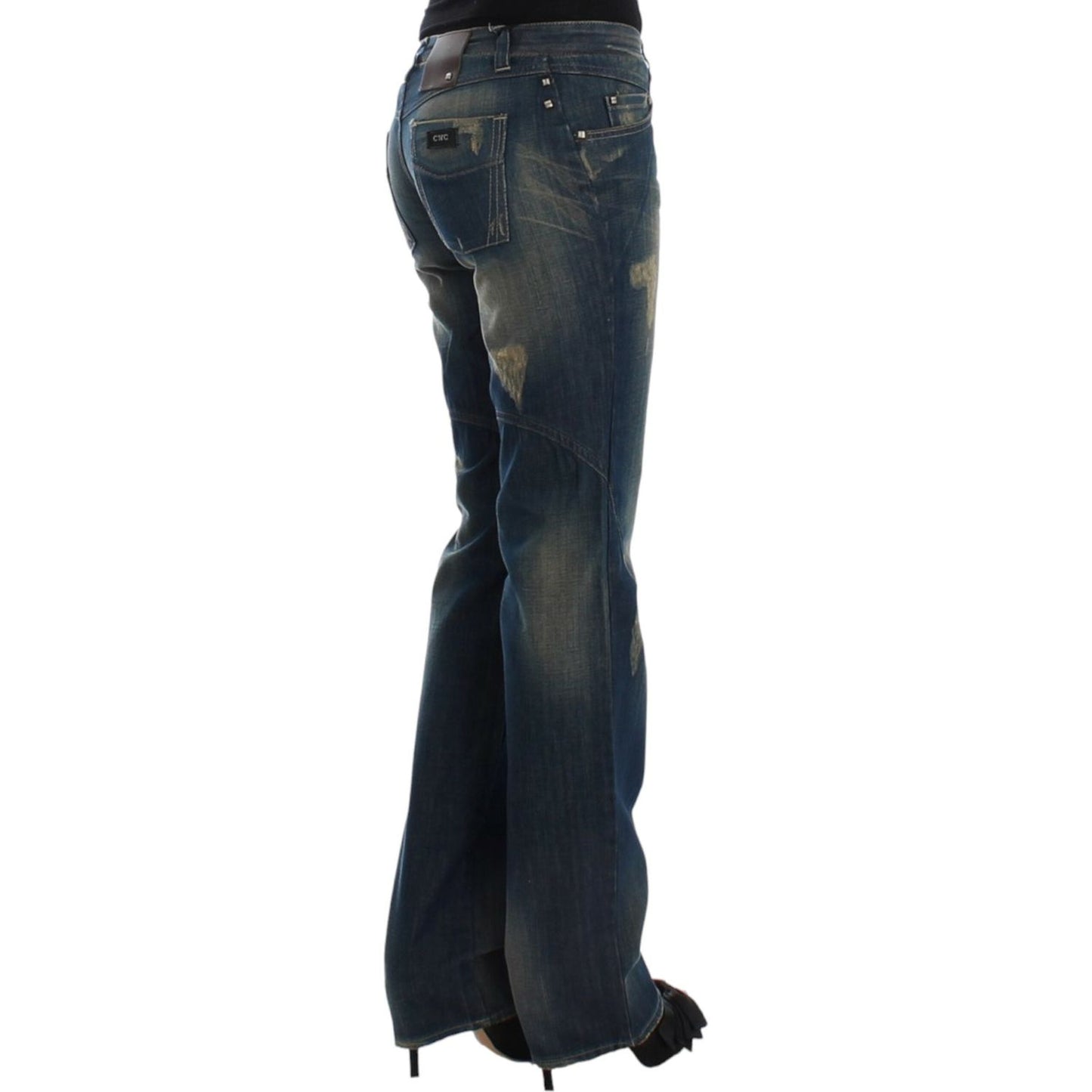 Costume National Chic Straight Leg Blue Denim Jeans blue-straight-leg-jeans-2