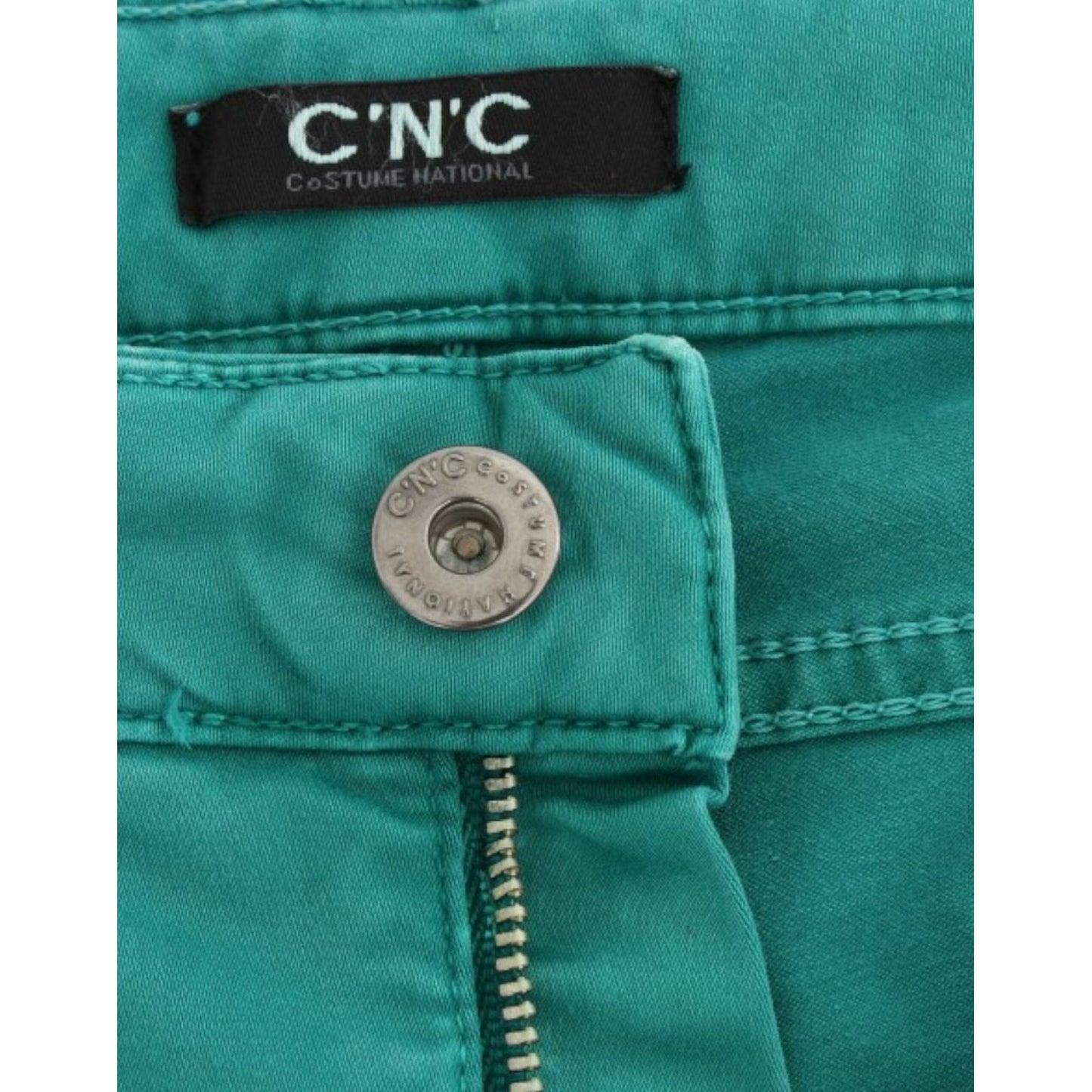 Costume National Chic Green Straight Leg Jeans for Sophisticated Style green-straight-leg-jeans