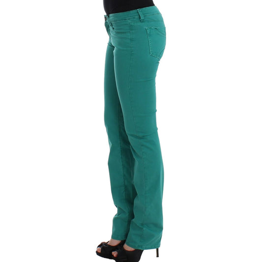 Costume National | Chic Green Straight Leg Jeans for Sophisticated Style| McRichard Designer Brands   