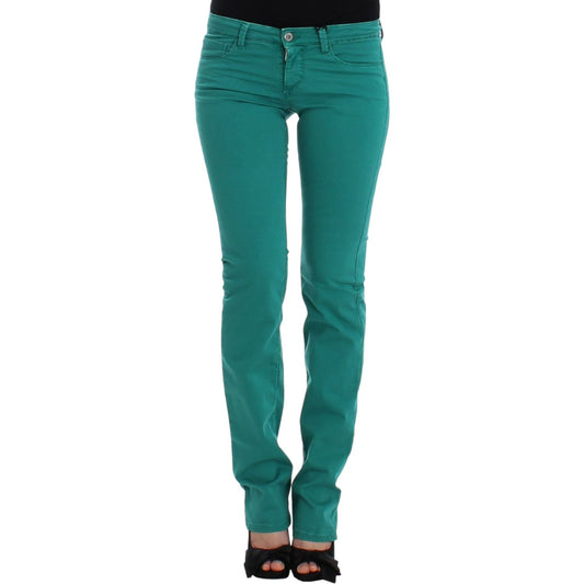 Costume National Chic Green Straight Leg Jeans for Sophisticated Style green-straight-leg-jeans