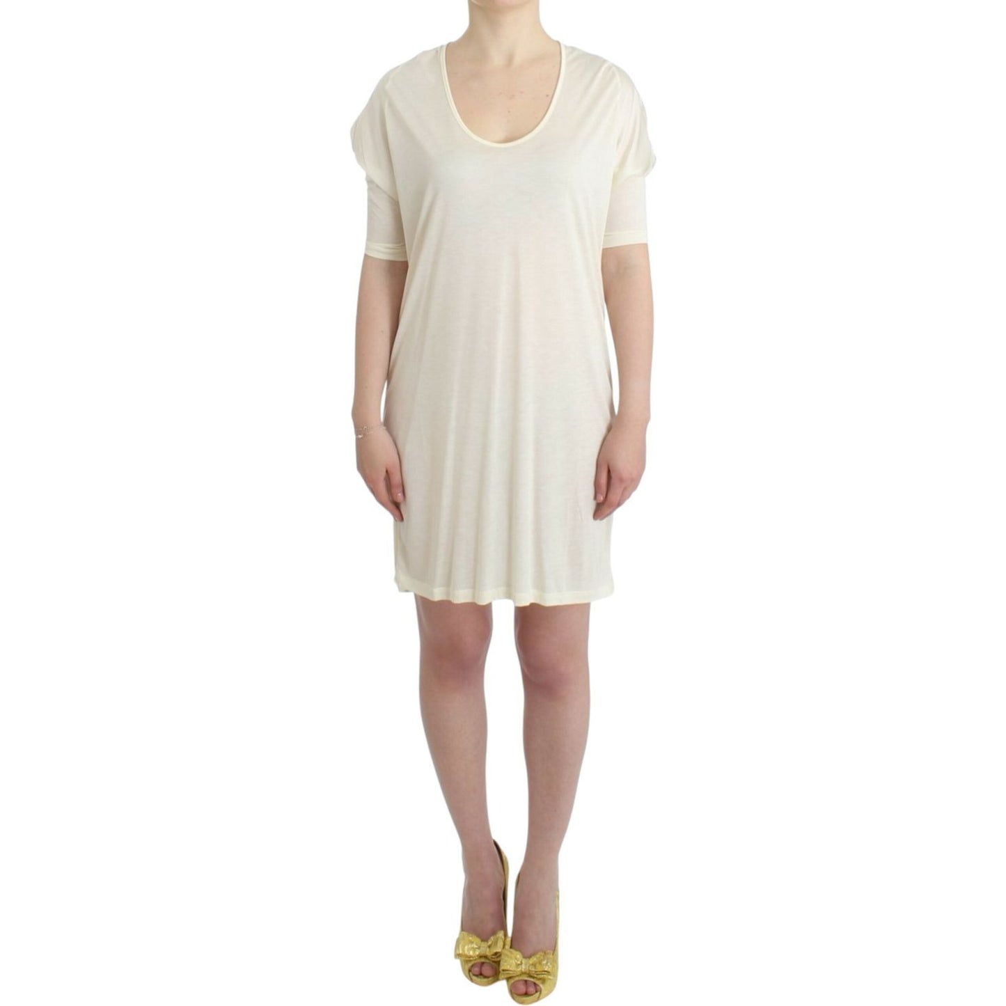 Costume National | Chic White Modal Above-Knee Dress| McRichard Designer Brands   