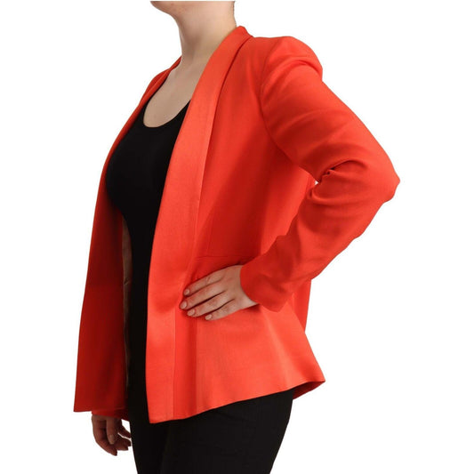 Elegant Orange Overcoat Long Sleeves Jacket CO|TE