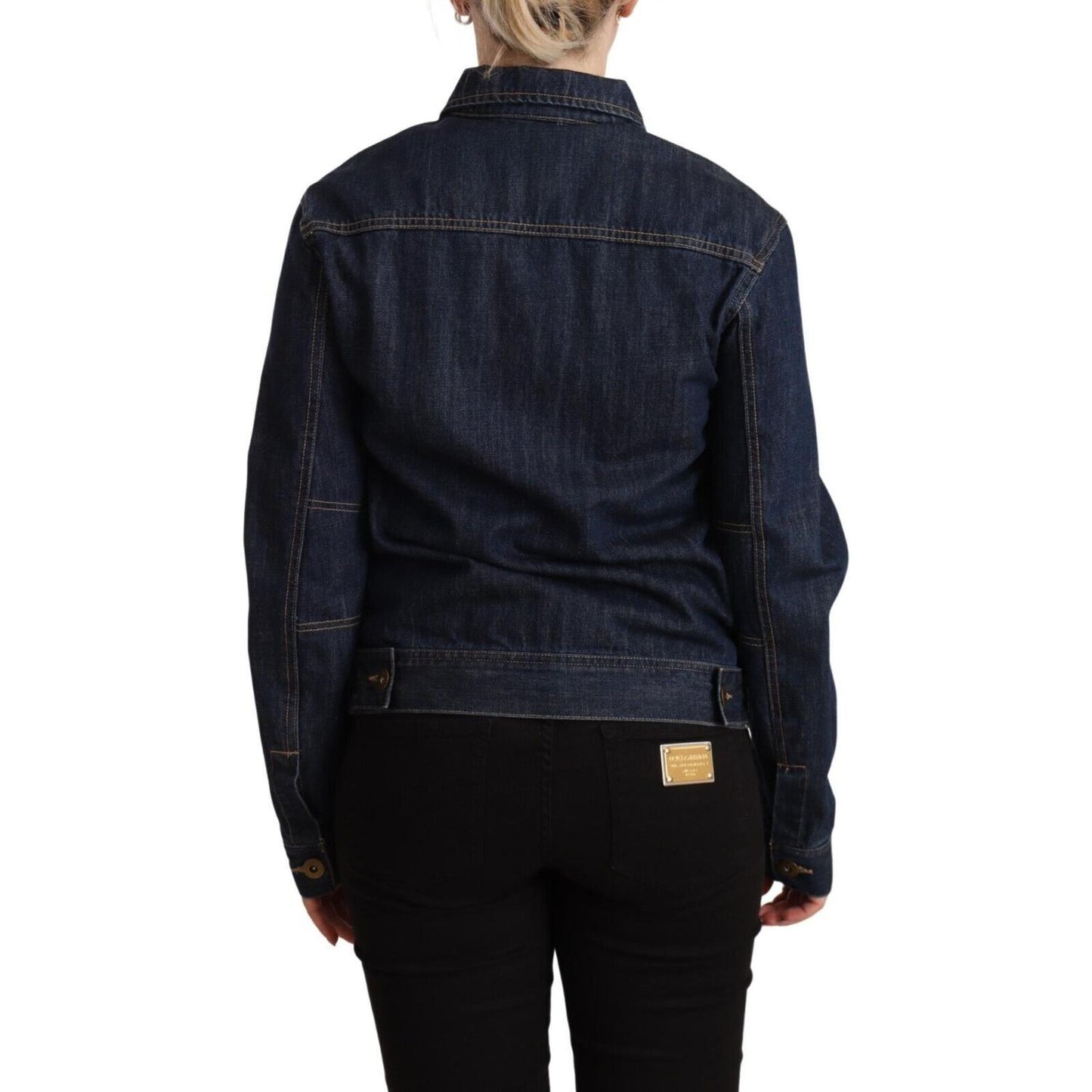 Elegant Dark Blue Denim Jacket