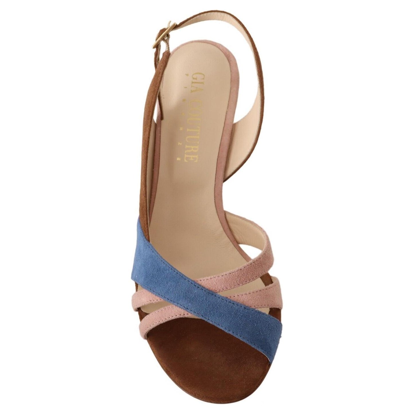 Chic Multicolor Suede Slingback Heel Sandals