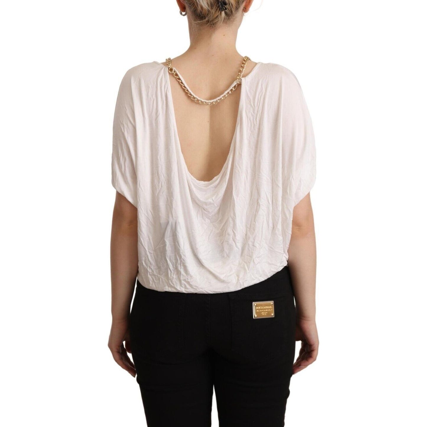 Elegant White Gold Chain T-Shirt Top