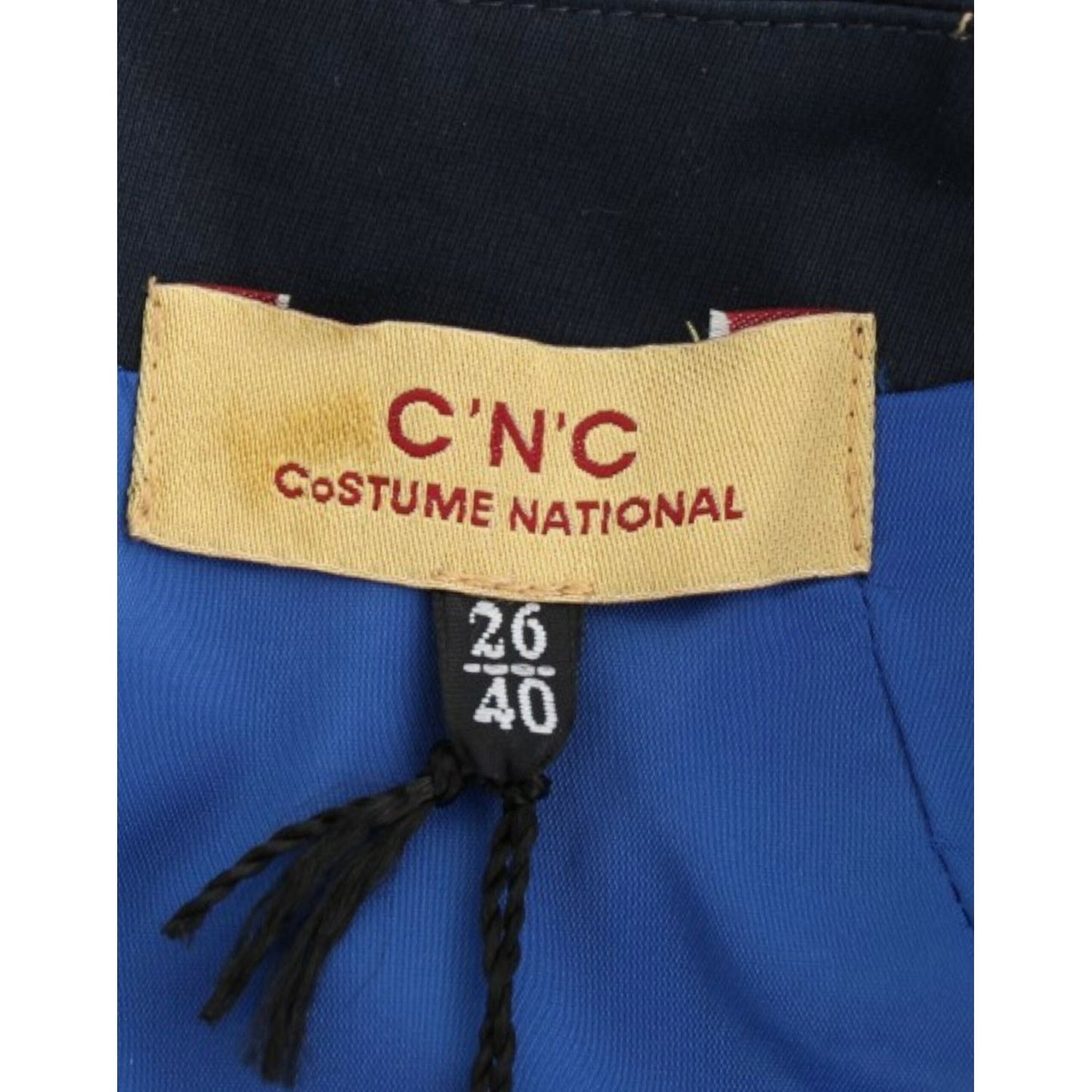 Costume National Chic Blue V-Neck Knee-Length Dress blue-pencil-cotton-dress