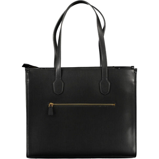 Chic Black Polyurethane Shoulder Bag