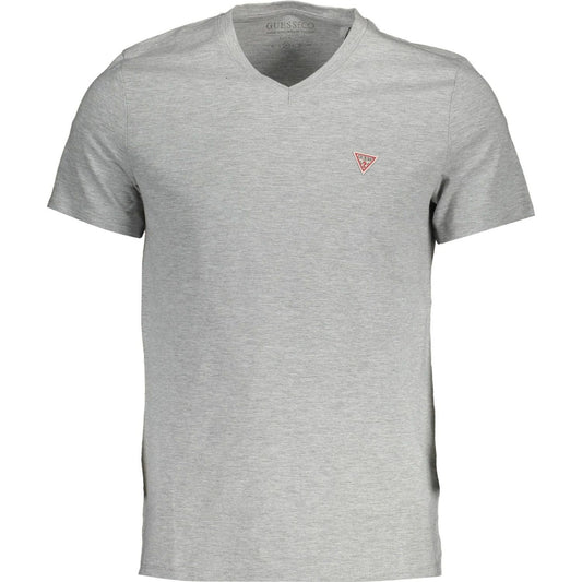 Guess Jeans Sleek Slim Fit V-Neck Tee in Gray Guess Jeans