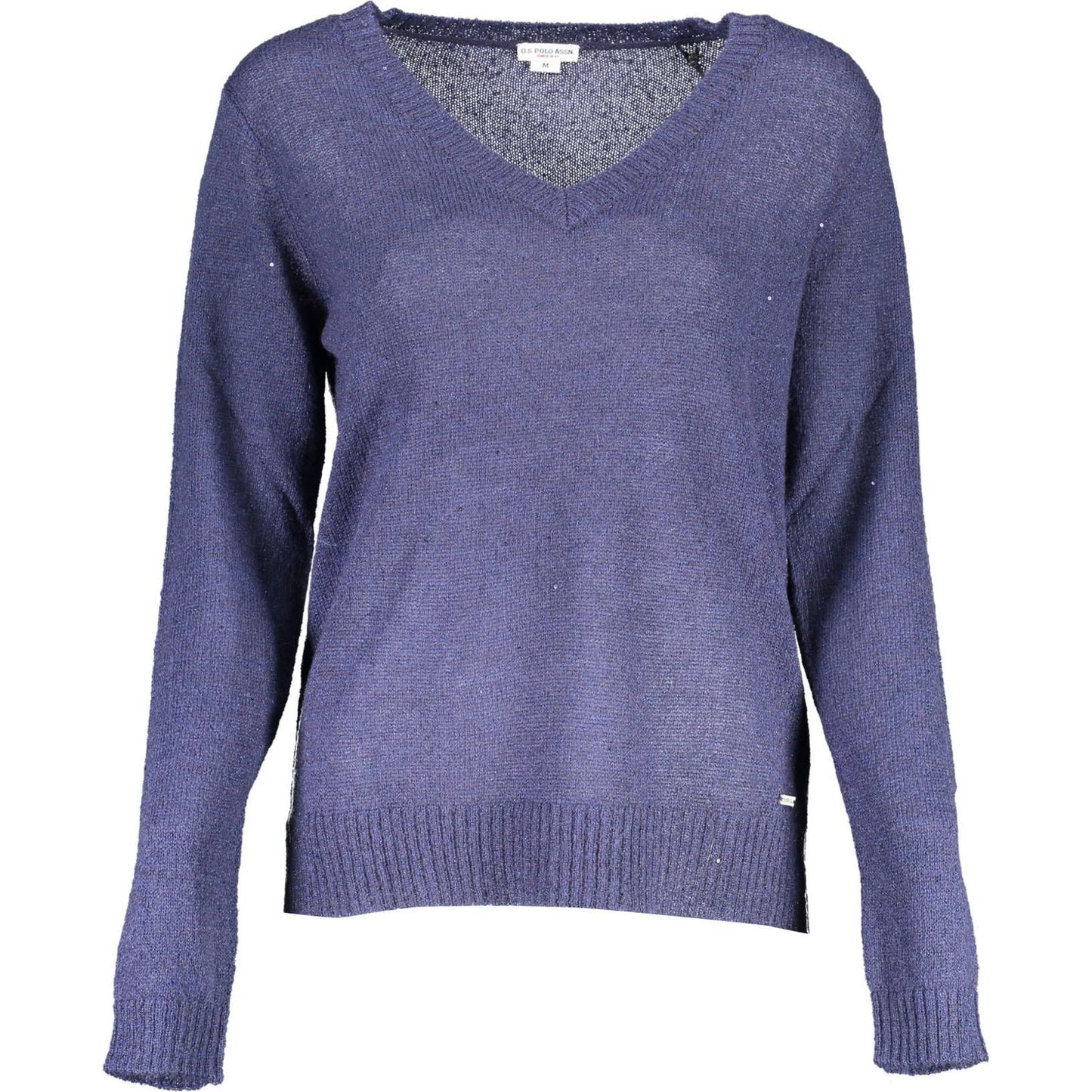 Chic V-Neck Logo Sweater in Blue