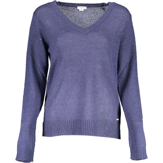 Chic V-Neck Logo Sweater in Blue U.S. POLO ASSN.