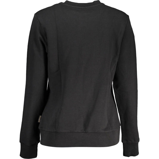 Elegant Black Cotton Crew Neck Sweater