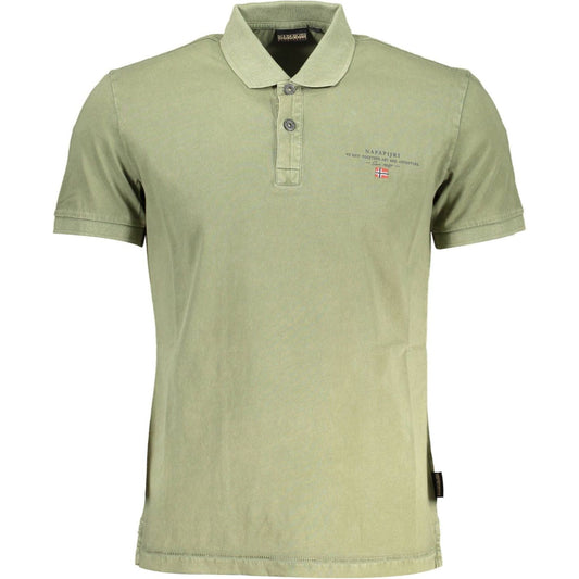 Napapijri Green Cotton Classic Polo with Logo Embroidery Napapijri